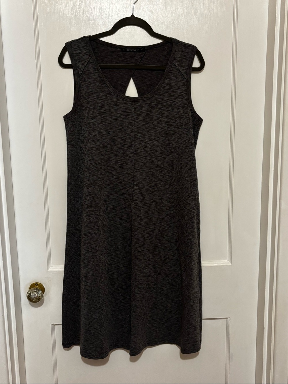 Doe & Rae Charcoal Sleeveless Scoop Neck A-Line Dress